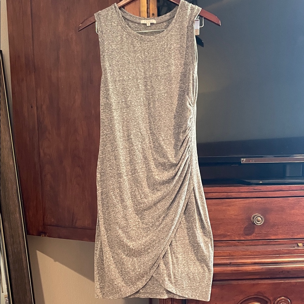 Z Supply Gray Sleeveless Ruched Dress